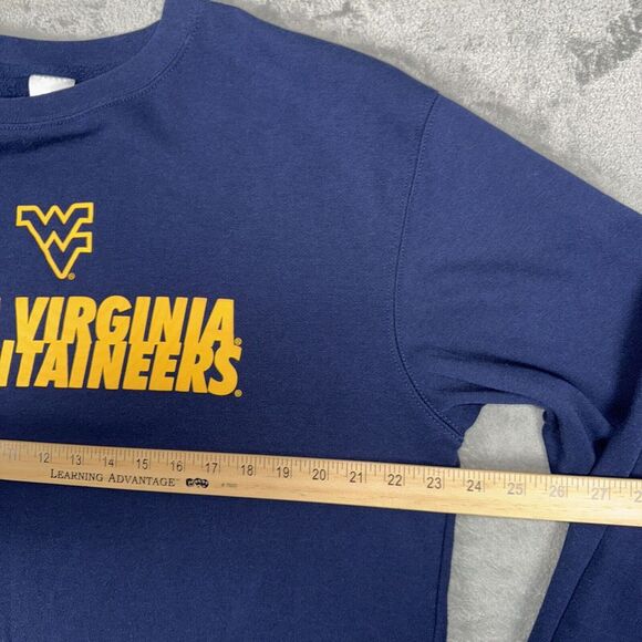 West Virginia Mountaineers Sweatshirt Men's Large Navy Russel Football - Picture 5 of 6